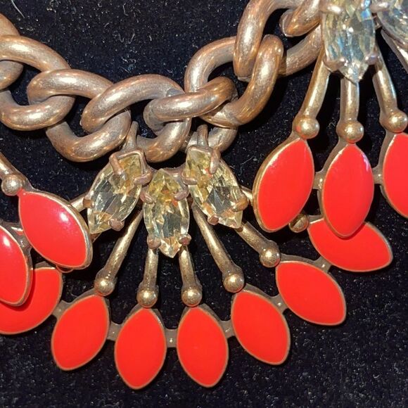 Stella and Dot enamel and rhinestone necklace. - Picture 2 of 6